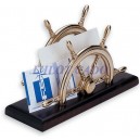 Porte Lettres en laiton poli sur base en bois