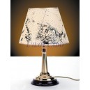 Lampe laiton poli sur base bois  H.410mm