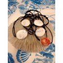 Bracelet cordon noir oeil de ste Lucie argt﻿﻿