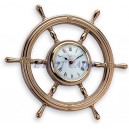 Gouvernail en laiton poli avec horloge