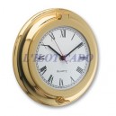 Horloge avec boitier type plafonnier en laiton verni