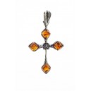 Pendentif Croix  ambre  