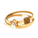 Bracelet Cuir 3T - Fleur Ambre -  Corse﻿﻿