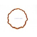 Collier adulte ambre chips cognac