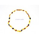 Collier adulte  ambre mix.