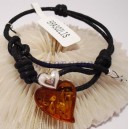 Bracelet adulte ambre cognac réglable 5