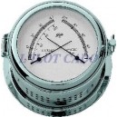 Thermo-hygromètre marin au quartz avec boitier ouvrable en laiton chromé