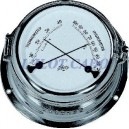 Thermo-hygromètre marin au quartz avec boitier ouvrable en laiton chromé