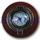  Horloge Hublot Socle en Bois Chromé