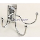 Porte manteau triple en laiton chromé