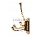 Porte-manteau triple en laiton