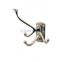 Porte manteau triple en laiton chromé