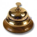  Timbre de comptoir en laiton et socle en bois